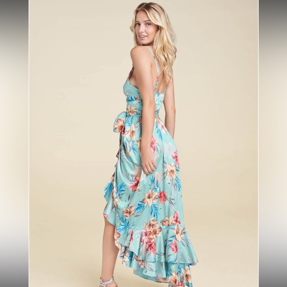 VENUS Floral wrap around floor dress - Picture 7 of 8